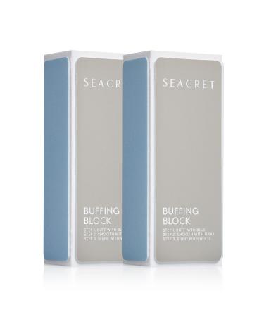 SEACRET - Professional Nail Buffing Block. 3 Ways Buffing Block The Secret for Shiny Nails. Manicure & Pedicure - Pack of 2