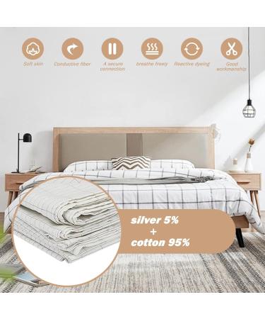 Grounding Mat For Bed Silver Conductive Earthing Mat with 180inch Grounding Wire Grounding Sheet Foldable Earthing Sheets Breathable Grounding Bed Sheet For Better Sleep 28 * 52inch - Buy Online on GoSupps.com