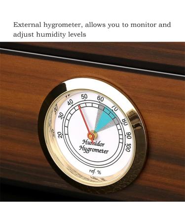Cigar Humidor with Humidifier Hygrameter Cedar Wood Travel Cigar Case Glass Top Desktop Humidor Case Cigar Box with Divider Hold 35 Cigars - Buy Online on GoSupps.com