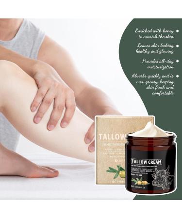 Esncddym Beef Tallow Skin Care Honey Beef Tallow Moisturiser Cream Tallow and Honey Balm Natural Grass Fed Beef Tallow & Raw Wild Honey Balm Natural Beef Tallow Lotion for Skin Care Dry Skin Tallow Balm - Buy Online on GoSupps.com