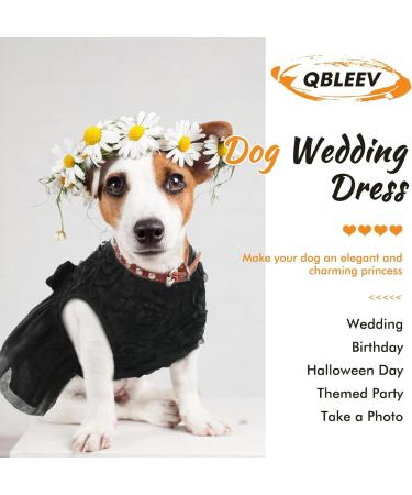 QBLEEV Dog Dress Dog Wedding Dress for Medium Dogs Bowknot Dog Wedding Attire Black Dog Dress Pet Dog Bride Costume Lace Tutu Skirt Halloween Dog Princess Dress Puppy Apparel Dog Formal Dress XXL Black XXL - Buy Online on GoSupps.com