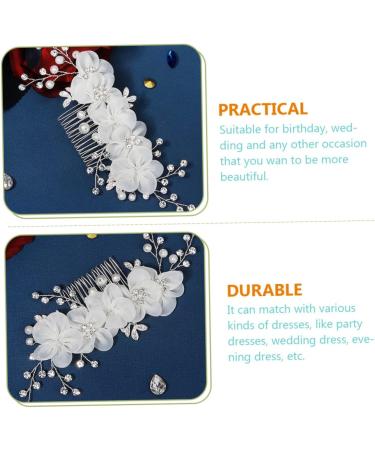 Mikinona Flower Side Hair Comb Girls Hair Accessory Rhinestone Headpiece Hair Jewels for Women Rhinestone Hair Comb Wedding Hair Comb Rhinestones Wedding Dress Bride Hair Piece - Buy Online on GoSupps.com