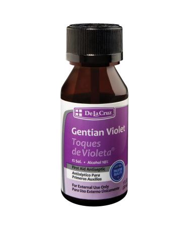 De La Cruz Gentian Violet - Violeta de Genciana - Tincture of Violet 1% First Aid Antiseptic 1 FL OZ