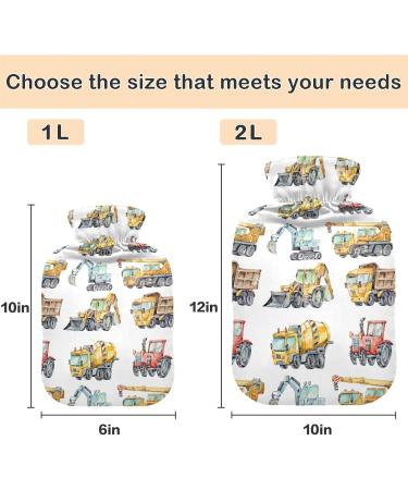 Naanle Watercolor Truck Heat Bottle with Cover | 1L Hot Water Bottle for Pain Relief & Cold Therapy | Perfect for Hand & Feet | Transparent Design - Buy Online on GoSupps.com
