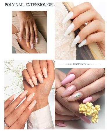 Phoenixy Poly Nail Gel Kit - 10 Colors Poly Extension Starter Set with Top Coats & Manicure Tools - Ideal Gifts for Women - Buy Online on GoSupps.com