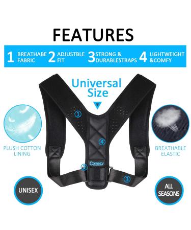 Back Posture Corrector for Men & Women - Adjustable Clavicle Brace with Powerful Magic Stickers for Neck Back & Shoulder Pain Relief - Buy Online on GoSupps.com
