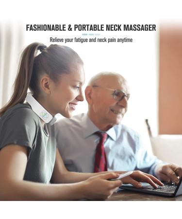 FIT KING Neck Massager with Heat & TENS Technology for Fatigue and Pain Relief - Cordless & Rechargeable Design | Remote Control & Voice Broadcast | 5 Modes 16 Intensities FT-056N - Buy Online on GoSupps.com