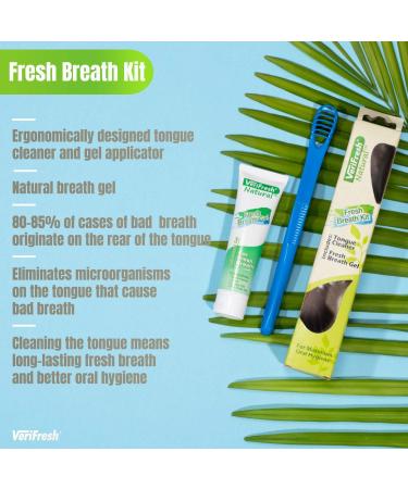 VeriFresh Fresh Breath Kit with Tongue Scraper & Cleaning Gel - All Natural Treatment for Bad Breath - Buy Online on GoSupps.com