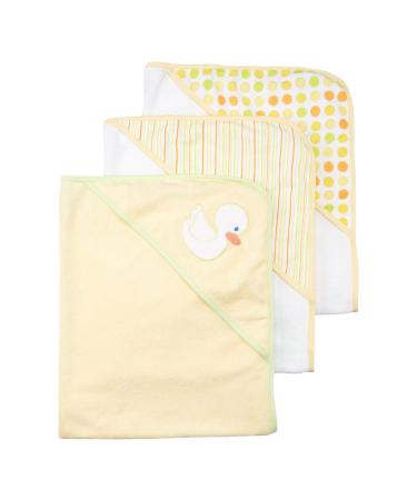 Spasilk Baby 3 Pack Soft Terry Hooded Towel Set for Newborn Boys and Girls Yellow