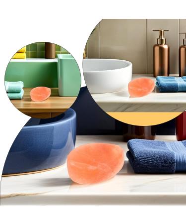 BAZEITFLOW 2 Pieces Pink Salt Stone Body Scrub Deodorant Wellness Stone Heart-Shaped Stone Body Care Stone Salt Massage Stone Mineral Massage Stone Bath Salt Stone Foot Scrub Stone Orange - Buy Online on GoSupps.com