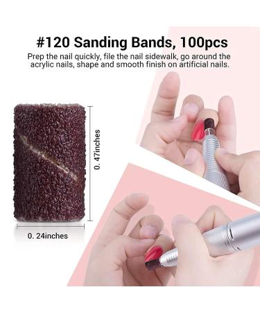 Melodysusia 300Stk Grinding Sleeve Nail Cutter Attachment - 180 Grit Cap & Mandrel for Manicure Pedicure Nail Art & Care (Red) - Buy Online on GoSupps.com