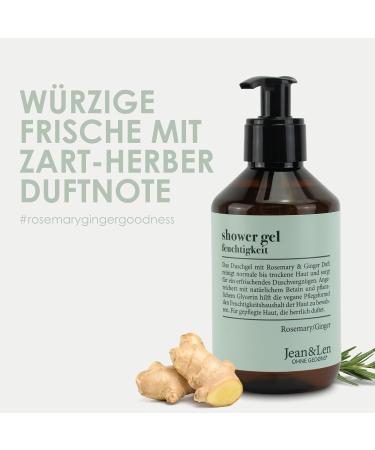 Jean & Len Rosemary & Ginger Shower Gel - 250ml | Moisturizing Shower Gel for Normal to Dry Skin - Buy Online on GoSupps.com