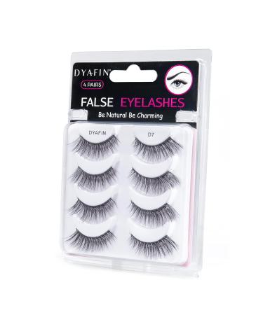 Dyafin 3D Eyelash Set - 4 Pairs of Natural Reusable Handmade Fake Lashes for Gorgeous Eyes - Buy Online on GoSupps.com