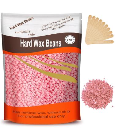 Hard Wax Beads for Hair Removal, Yovanpur Wax Beads for Brazilian Waxing, Waxing Beans for Sensitive Skin, Face Eyebrow Back Chest Legs At Home Pearl Wax Beads, 300g (10 Oz)/bag with 10pcs Wax Sticks(Rose Pink)