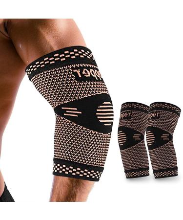 2 pieces of elbow bandage professional copper elbow bandage tennis arm bandage for women men bandage elbows suitable arthritis tendonal inflammation golfer elbows (m)