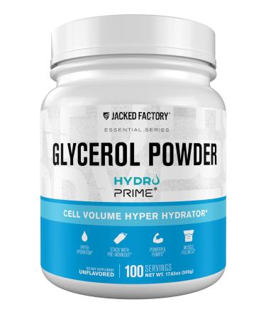 Jacked Factory Glycerol Pump Powder - Cell Volume Hyper Hydrator with HydroPrime Glycerol Powder to Enhance Pumps Hydration Muscle Fullness Endurance & Performance - 100 Servings Unflavored 100 Count (Powder)