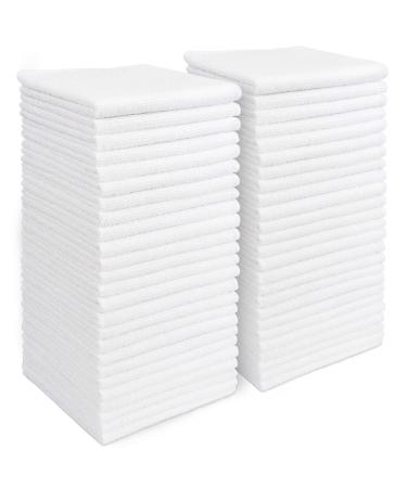 AIDEA Microfiber Cleaning Cloths White-50PK, Strong Water Absorption, Lint-Free, Scratch-Free, Streak-Free, Dish Towels White (11.5in.x 11.5in.) White 50 Count (Pack of 1)