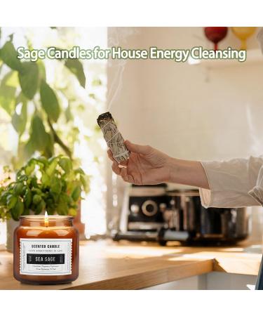 Sage Cleansing House Candle Set - 32oz Long Lasting Aromatherapy Soy Candles for Home - Stress Relief Gifts for Mom & Dad - 2 Pack - Buy Online on GoSupps.com