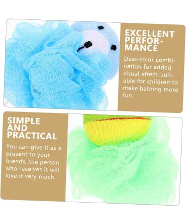 Hemoton Kids Bath Ball - 2pcs Exfoliating Bath Sponge & Loofah Puff | Cartoon Design Shower Wash Ball for Children - Buy Online on GoSupps.com
