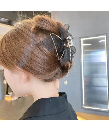 2 Pack Metal Big Lace Bows French Style Hair Clips Clamp Tassel Nonslip Hair Claw Hair Accessories for Women Girls for Thinner Thick Hair Styling 1 count (Pack of 2) 2pcs Bow Knot - Buy Online on GoSupps.com