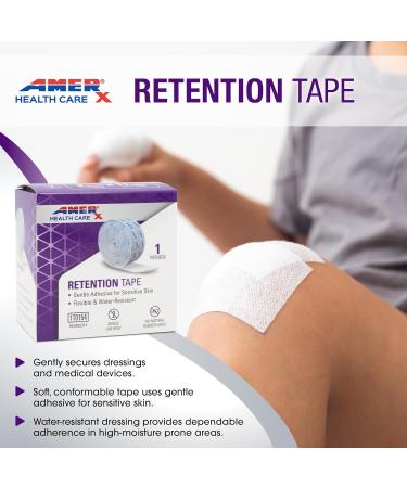 AMERX Retention Tape - Secure Primary Wound Dressings Catheters & Feeding Tubes | Gentle Adhesive Dressing for Sensitive Skin - International Shipping Available - Buy Online on GoSupps.com