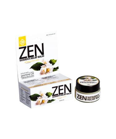 Zen Women's Relief Balm- All-Natural Pain Reliever with Jasmine Oil & 11 Essential Oils- Comforts Menstrual Cramps, Backaches, Headache, Joints & Muscle Pain (0.7 oz)