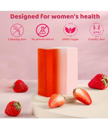 2 PCS Big Yoni Soap Bar - Organic Feminine Wash pH Balanced Strawberry Handmade Body Soap | 5.29oz Natural Deodorant for Women - Buy Online on GoSupps.com