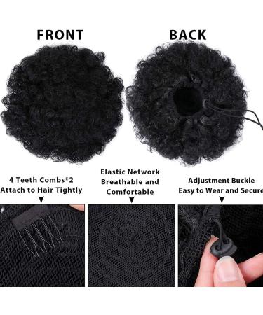 Afro Puff Drawstring Ponytail Extension for Black Women Synthetic Short Afro Kinkys Curly Afro Bun Extension Hairpieces Updo Hair Extensions with Two Clips (Black-1B) (Large(pack of 1) 1B#) Large(pack of 1) 1B# - Buy Online on GoSupps.com