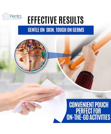 PentaCleanse Advanced 75% Alcohol Hand Wipes - FDA Registered Pharmacist Developed | 6x8 Inch, 4 Pack (240 Wipes) | Sanitizing Cleaning Moisture Seal Package - Buy Online on GoSupps.com