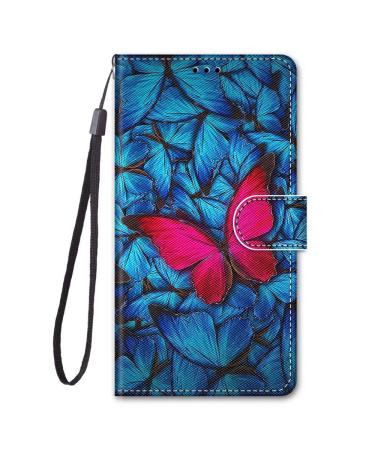 Miagon Full Body Wallet Case for Samsung Galaxy J6 2018 Colorful Pattern Design PU Leather Flip Cover with Magnetic Closure Stand Card Slot Red Butterfly Samsung Galaxy J6 2018 Red Butterfly