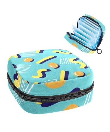 Women's bonds storage pockets Stillpad holder colorful geometric background portable period kit pocket feminine product bag for women girls color2