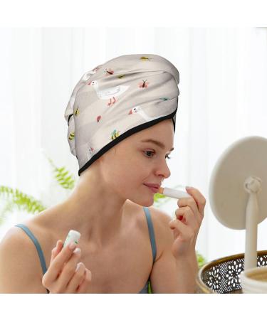 Hair Towel Wrap - Quick Drying Towel Turban with Button | Funny Goose Design for Effortless Hair Drying - Buy Online on GoSupps.com
