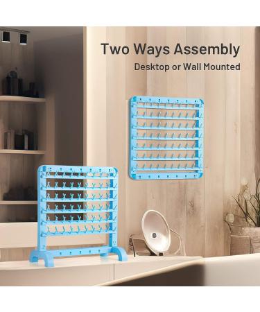 Yumkfoi Portable Braiding Hair Rack 120 Pegs - 2-in-1 Standing Hair Holder for Stylists | Double Sided Hair Separator Stand | Hair Extension Holder & Supplies - Blue Plastic - Buy Online on GoSupps.com