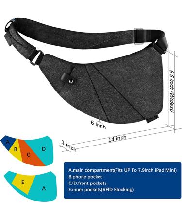 Anti-Theft Waterproof Crossbody Sling Bag | Men, Women, Boys | Black - Buy Online on GoSupps.com