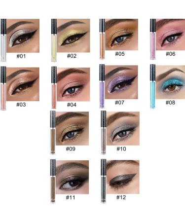 Pakivs 12 Color Metallic Liquid Eyeshadow Set - Long Lasting, Waterproof & Highly Pigmented Glitter Eye Shadow Kit - Buy Online on GoSupps.com