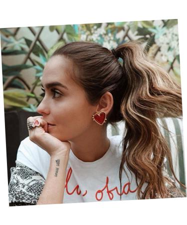 CHILDWEET 1 Pair Business Gifts Earings Heart Studs Jewelry Gift for Earring Miss Red Love - Buy Online on GoSupps.com