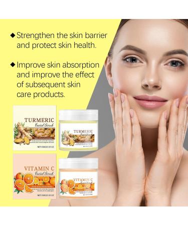 VKaoess Vitamin C and Turmeric Brightening Facial Scrub Exfoliating Face and Facial Scrub for Skin Types Skin Appearance Pores Skin Appearance 100g Turmeric2pcs - Buy Online on GoSupps.com
