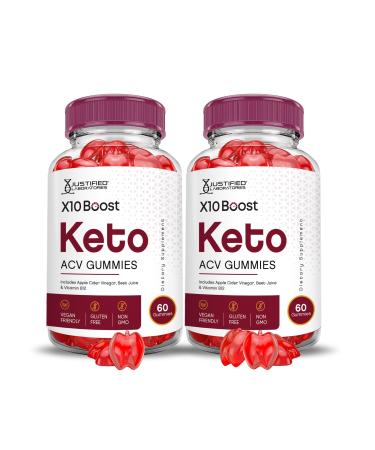 (2 Pack) X10 Boost Keto ACV Gummies Advanced Formula 1000MG X 10 Boost Keto Gummies Apple Cider Vinegar Boost Formulated with Pomegranate Beet Juice Powder B12 Vegan Non GMO 120 Gummys 60 Count (Pack of 2)