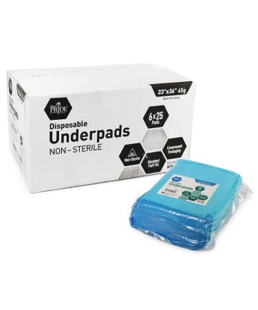MED PRIDE Disposable Underpads 23'' X 36'' (150-Count) Incontinence Pads, Chux, Bed Covers, Puppy Training | Thick, Super Absorbent Protection for Kids, Adults, Elderly | Liquid, Urine, Accidents - Buy Online on GoSupps.com
