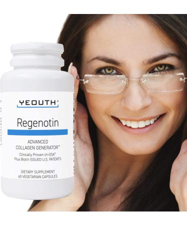 Yeouth Regenotin Collagen Generator - 60 Veggie Capsules for Youthful Skin - Buy Online on GoSupps.com