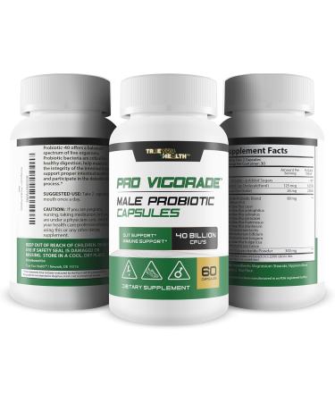 Pro Vigorade - Premium Male Probiotic Capsules for Gut & Immune Support - 40 Billion CFUs - Probiotic Vigorade for Male Health - Buy Online on GoSupps.com