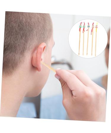 SKISUNO 5pcs Bamboo Ear Cleaning Tool Lovely Doll Head Design Skid-Resistant Safe for Family Use for Gentle Wax Removal Random Colors Included - Buy Online on GoSupps.com