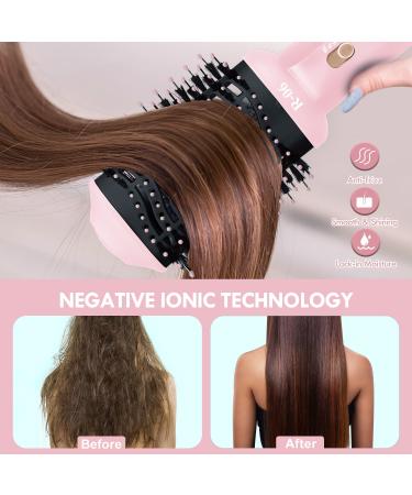 4 in 1 Hair Dryer Brush - Professional Round Blow Dryer with Oval Barrel | Negative Ionic All Hair Types | Pink - Buy Online on GoSupps.com
