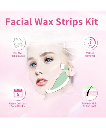 Beauty7 Pre-Cut Facial Wax Strips - 24-Hour Cold Wax for Painless Eyebrow Hair Removal with 4 Clean Oil Cloths - Fast & Effective Persian Wax Solution - Buy Online on GoSupps.com