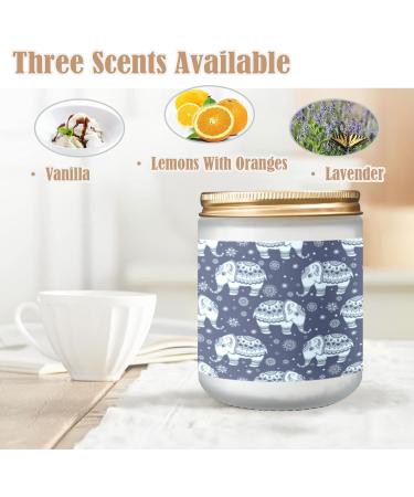 Orange Lemon Scented Candles - Aromatherapy Jar Candles 7 oz Long-Lasting Gift Set for Women Perfect Birthday Gifts - Vintage Elephant Design - Buy Online on GoSupps.com