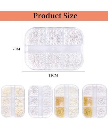 Nail Pearls & Steel Beads Set for DIY 3D Nail Art - 2 Boxes, 6 Grids Round Imitation Pearl Beads in Gold, Nail Caviar Beads for Unique Nail Decor - Nail Art Accessories - Buy Online on GoSupps.com