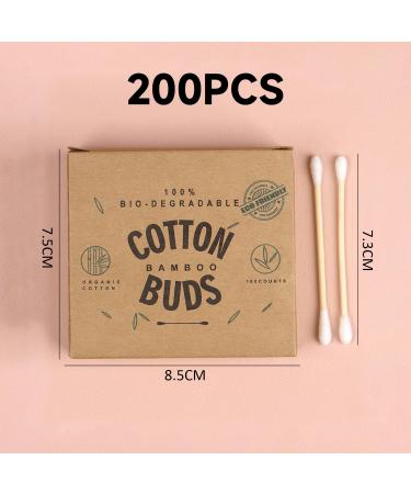 Buy 2 Boxes of 200 Eco-Friendly Bamboo Cotton Swabs - Biodegradable Plastic Free & Portable - Buy Online on GoSupps.com