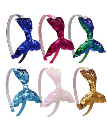 Shop 6-Piece Sequin Hair Headband Set for Girls - Glittery Elastic Hair Accessories for Trendy Kids - Buy Online on GoSupps.com