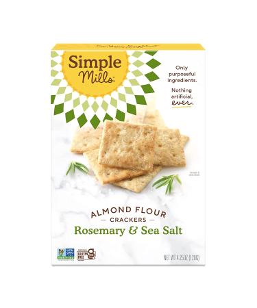 Simple Mills Almond Flour Crackers - Rosemary & Sea Salt | Gluten-Free, Low-Calorie Snack, 4.25 oz - Buy Online on GoSupps.com