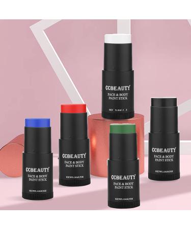 CCBeauty White Face and Body Paint Stick Set for Halloween Costume Parties - Non-Toxic Cream Blendable Foundation Makeup - Buy Online on GoSupps.com